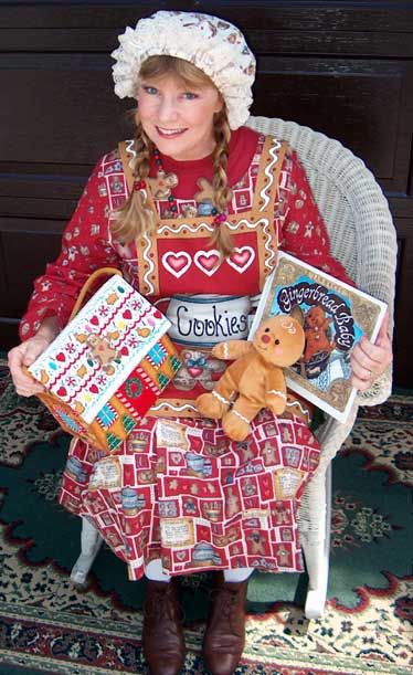 Photograph of Nanny Gingerbread, an original character created by Suzy Hammer.